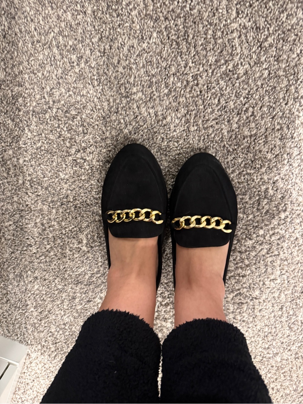 torrid Black Loafers with Gold Chain Accent